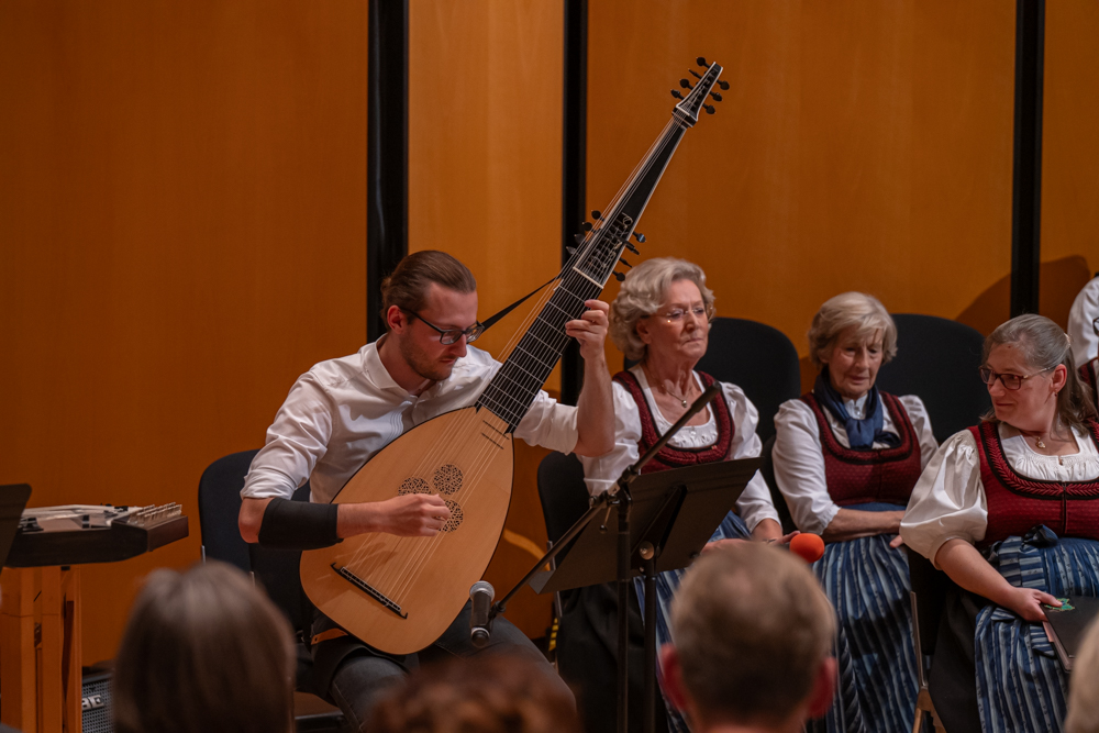 Instrumentalist an der Theorbe